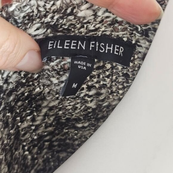 Eileen Fisher Linen Sweater M Marled Brown Coastal Relaxed Fit Lightweight Beach - Picture 4 of 7